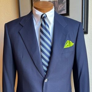 Belvest Made for Barcelino All Fine Italian Wool Navy Blue Blazer Size 40R